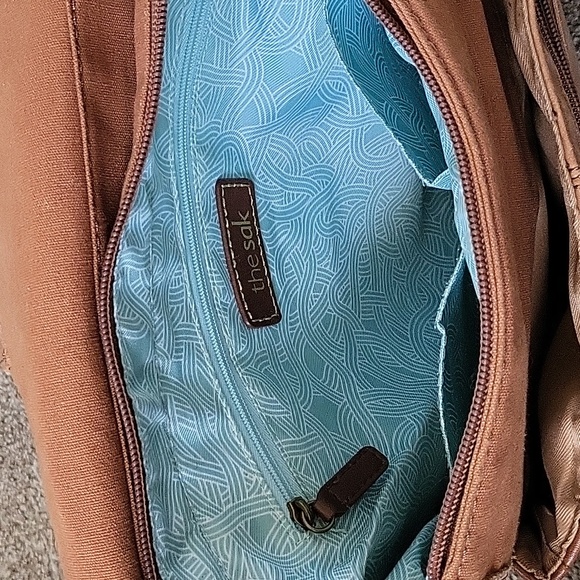 The Sak Ventura Convertible Backpack Bag Leather Tobacco Floral Embossed - Picture 5 of 5